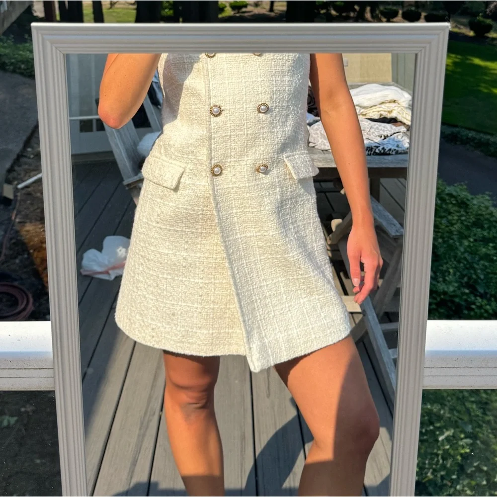 White Zara business casual dress - Picture 3 of 4